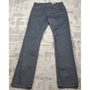 Hause Of Howe Fast Living Mens Button Fly Straight Leg Blue Denim Jeans Sz 33x32